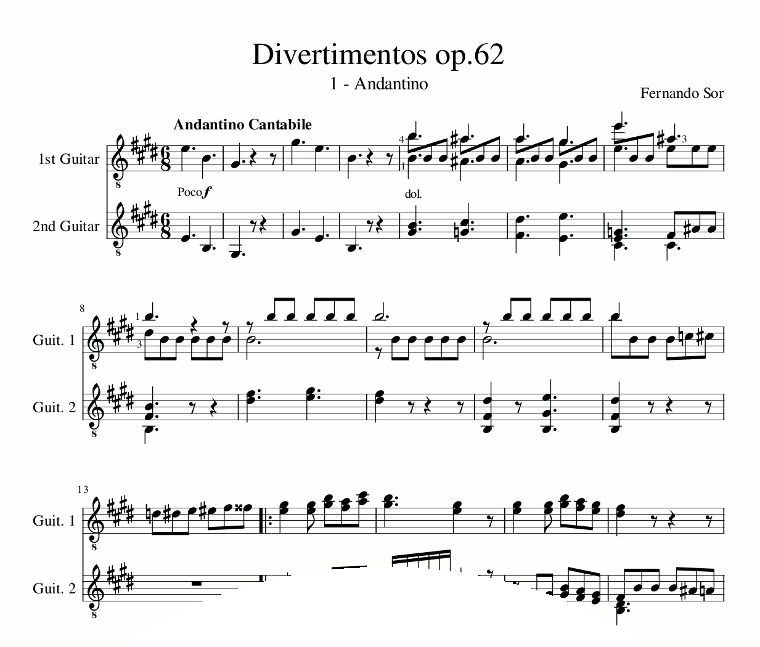 Divertimentos op62 Andantino